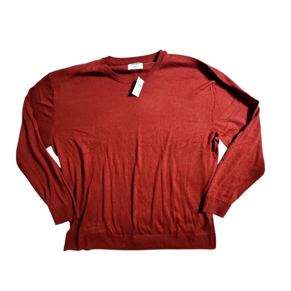 Old Navy Sweater Mens XXXL Dark Red Crew Neck Long Sleeve Lightweight